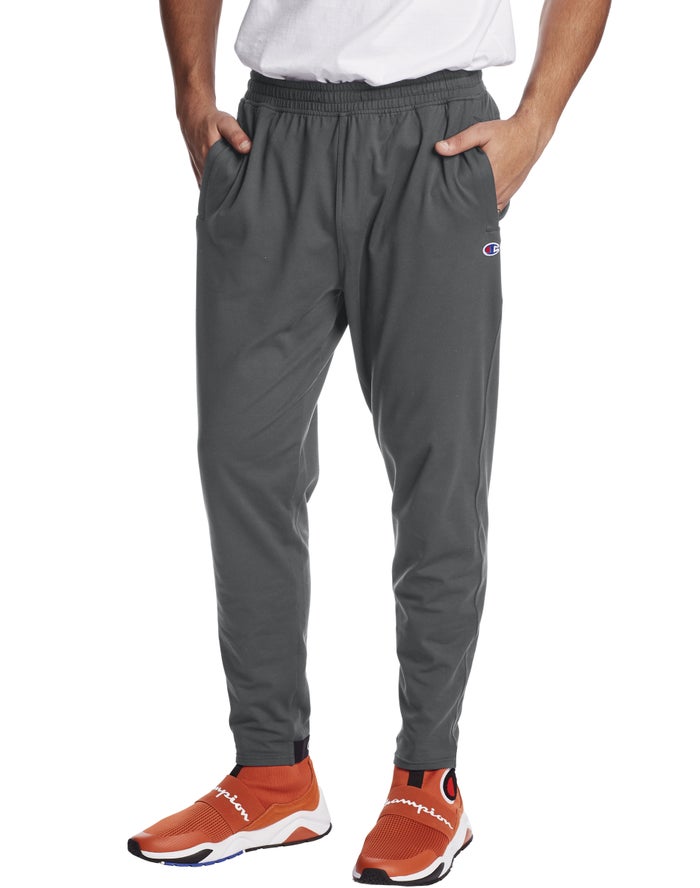 Champion Mens Sweatpants NZ - Script Logo Dark Grey ( 1406-DATKM )